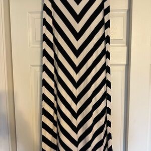 Black and White Chevron Maxi Skirt